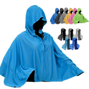 Nolderll Ice-Cooling Microfiber Poncho Towel - UPF 50+ Sun Protection Hooded Wrap for Beach & Hiking
