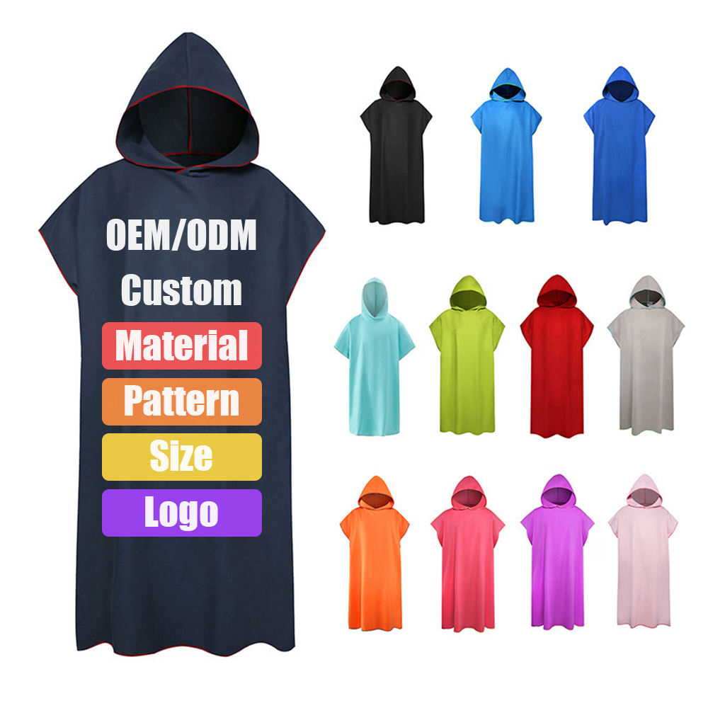 Nolderll Wholesale Custom Microfiber Beach Poncho - OEM/ODM Hooded Changing Robe in Multi-Colors