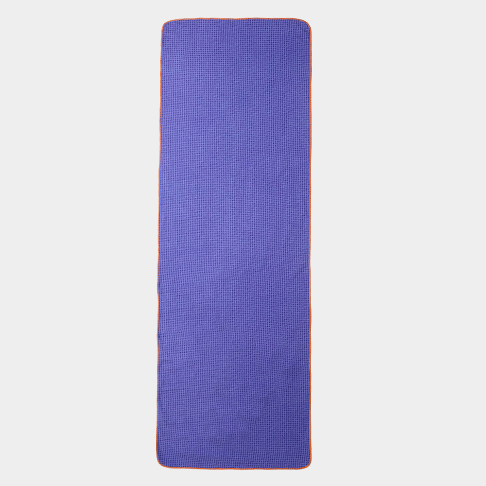 Nolderll Non-Skid Purple Microfiber Yoga Towel - Ultra-Absorbent Waffle Texture Exercise Mat Layer