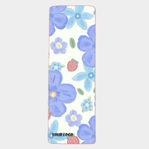 Nolderll Customizable Floral Microfiber Yoga Towel - High-Traction Artistic Print Fitness Mat Shield