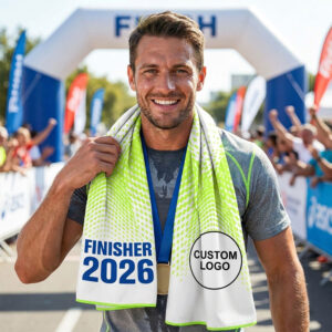 Nolderll Lightweight Personalized Marathon Sports Towel - Finisher Design Microfiber Workout Wrap