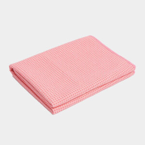 Nolderll Anti-Slip Pink Microfiber Yoga Towel - Soft Touch Sweat-Wicking Yoga Mat Protection