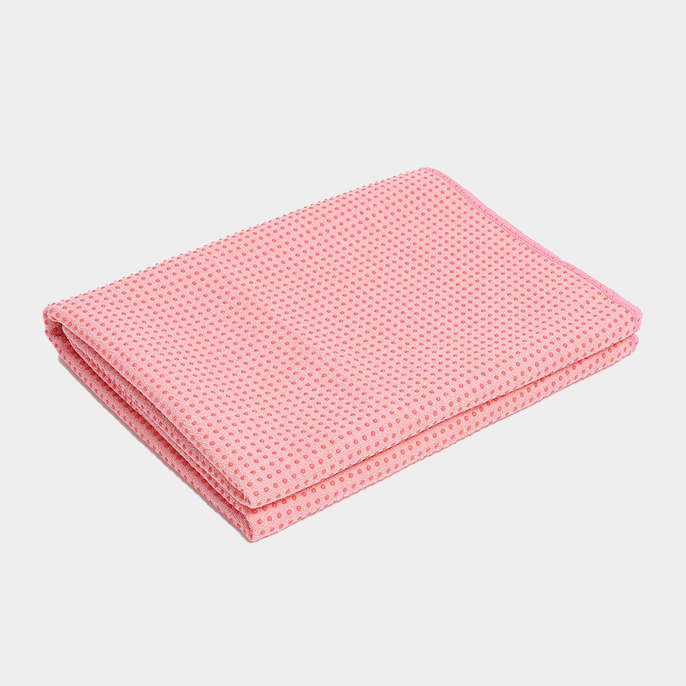Nolderll Anti-Slip Pink Microfiber Yoga Towel - Soft Touch Sweat-Wicking Yoga Mat Protection