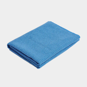 Nolderll Stay-Put Blue Microfiber Yoga Towel - Hygienic Sand-Free Surface for Gym & Studio