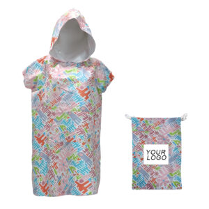 Nolderll Abstract Doodle Pattern Microfiber Beach Poncho - Artistic Print Hooded Sand-Free Travel Wrap
