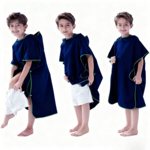 Nolderll Kids' Privacy Changing Robe Microfiber Poncho - Quick-Dry Hooded Towel for Easy Swimming & Surfing Changes