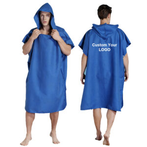 Nolderll Men's Custom Logo Microfiber Surf Poncho - Oversized Hooded Quick-Dry Beach Changing Robe